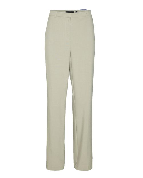 Pantalón Vero Moda slim beige largo 30" de cintura alta para mujer