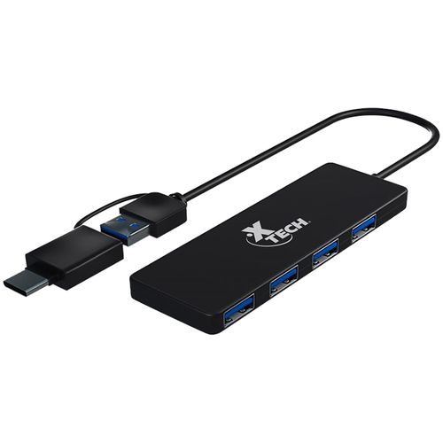 Concentrador 4 puertos usb 3.0 xtc-3905v usb tipo a y tipo c