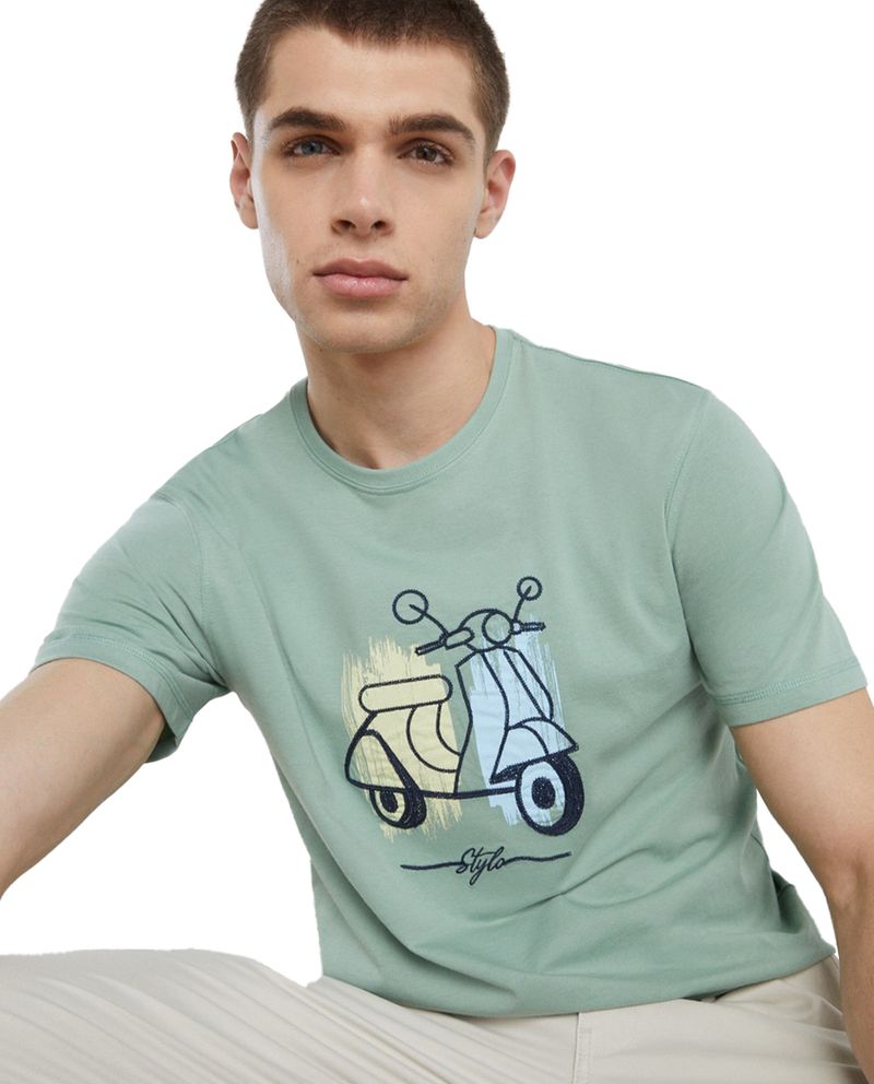 104768593-Camiseta-Easy-Wear-verde-claro-bordado-de-motocicleta-para-hombre