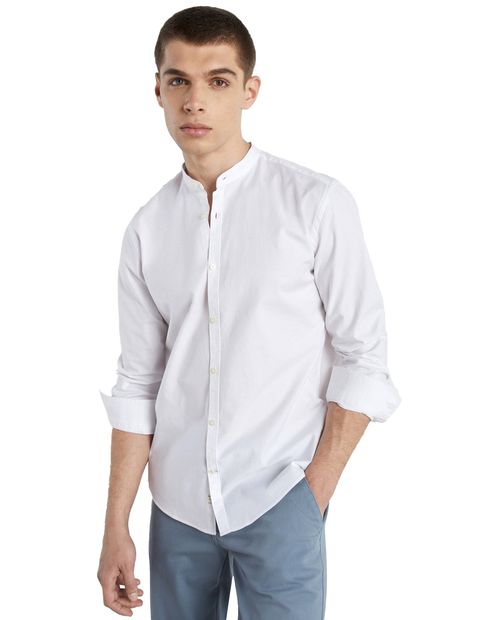 Camisa oxford regular fit Easy Wear blanca sólida para hombre