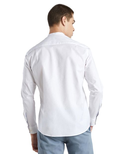 Camisa oxford regular fit Easy Wear blanca sólida para hombre