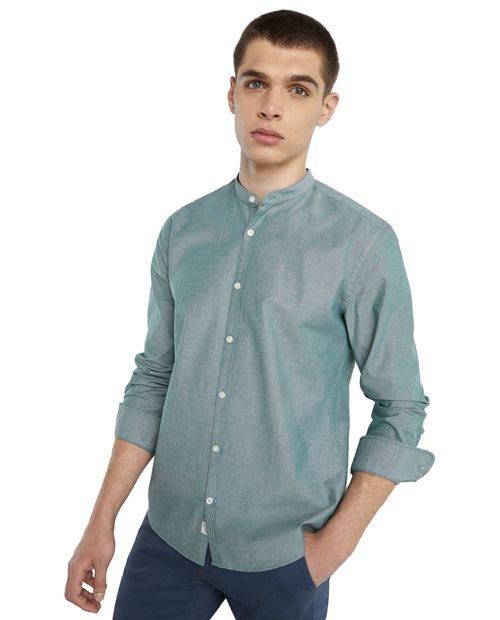 Camisa oxford regular fit Easy Wear verde heather para hombre