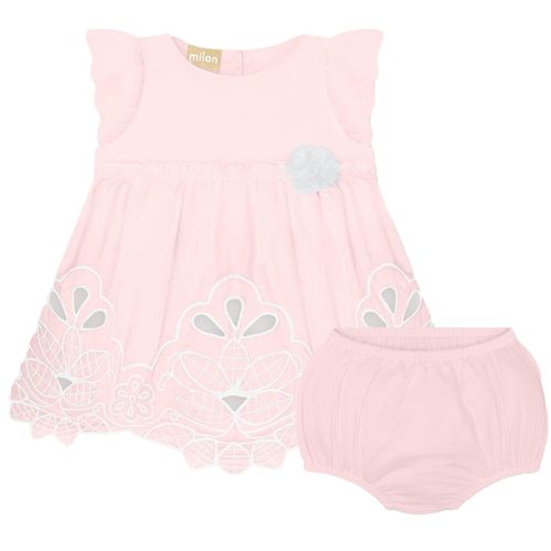 Vestido rosado calado para bebé niña