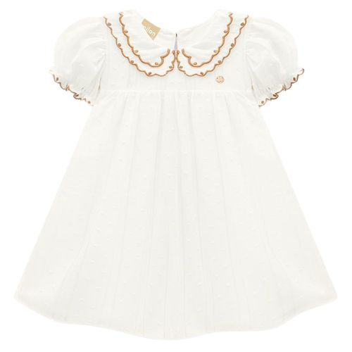 Vestido blanco sólido para bebé niña