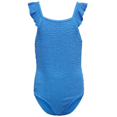 Traje de baño 1 pieza azul con textura para niña