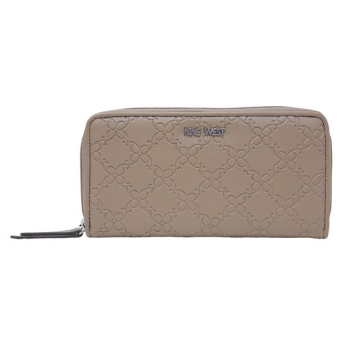 Billetera zip around Nine West Zuri color beige para mujer