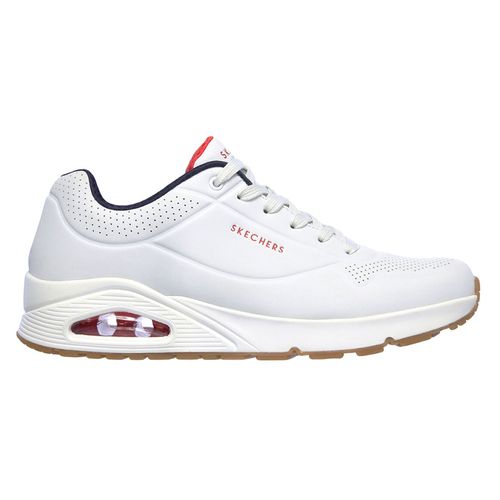 Zapato deportivo casual Skechers Uno blanco/rojo para hombre