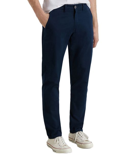 Pantalón chino slim fit Easy Wear navy sólido para hombre