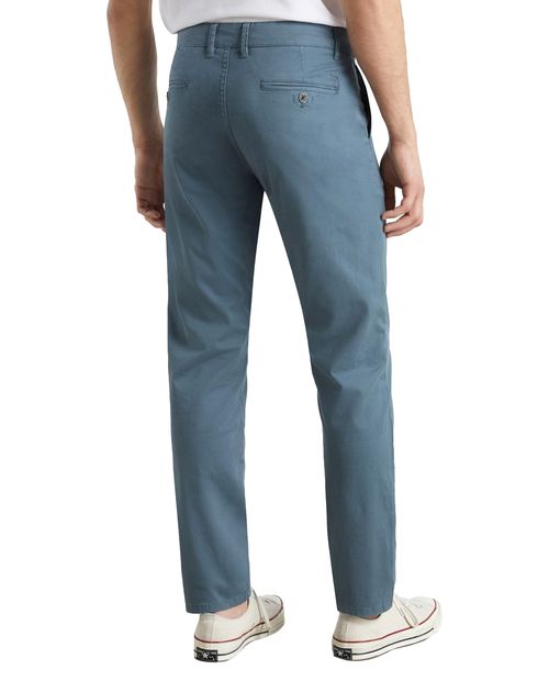 Pantalón chino slim fit Easy Wear azul sólido para hombre