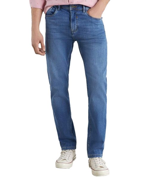 Jeans straight fit Easy Wear azul denim para hombre