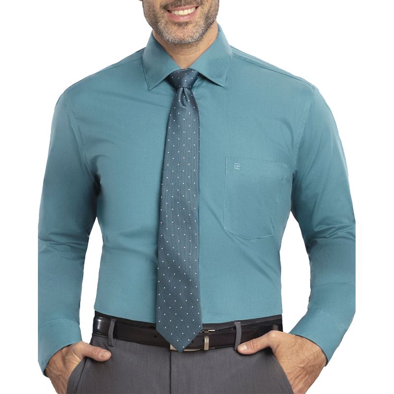 Camisa Formal Hombre Verde Esmeralda Camisa Formal Slim Fit Pierre