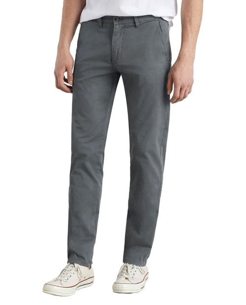 Pantalón chino slim fit Easy Wear gris sólido para hombre