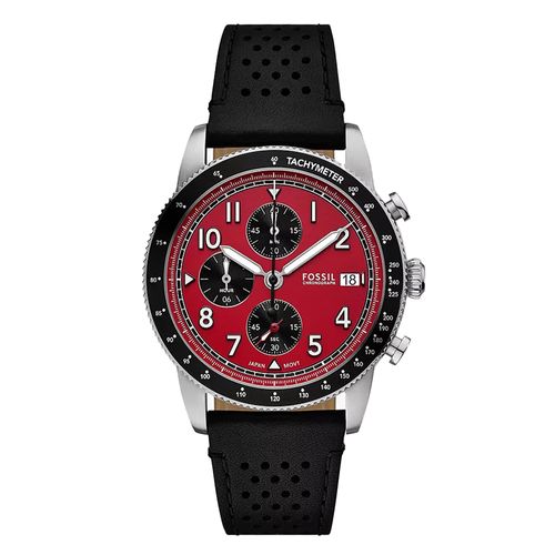 Reloj Fossil análogo/cronógrafo cuero negro para hombre