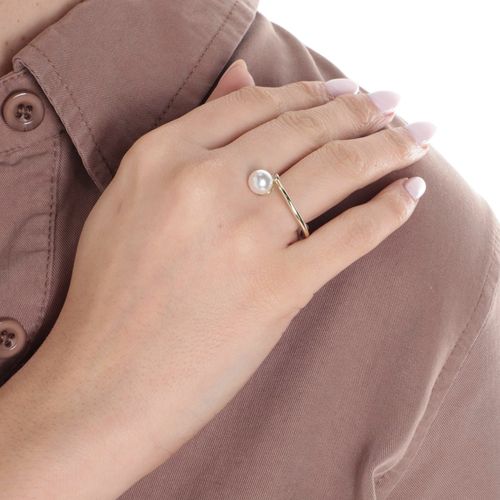 Anillo de plata color dorado talla 9 para mujer