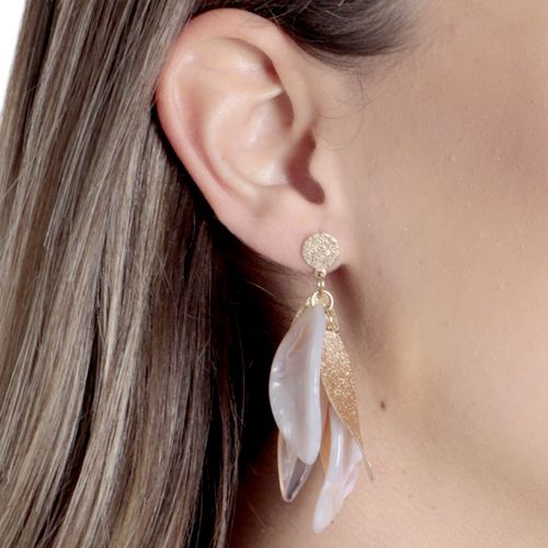 Aretes de pétalos bicolor para mujer