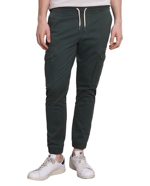 Jogger cargo Easy Wear slim fit verde oscuro sólido para hombre