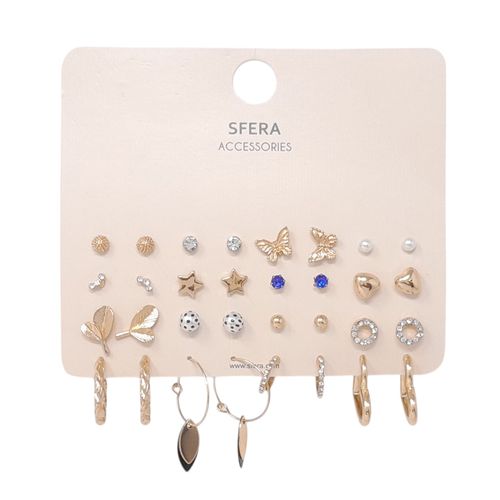 Set 16 aretes dorado para mujer