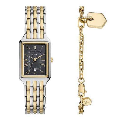 Reloj análogo Fossil de acero bicolor para mujer