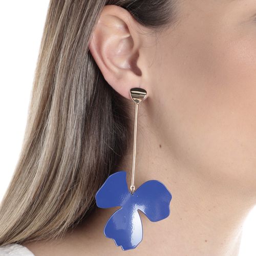 Aretes de flor azul para mujer