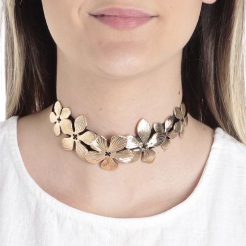 Choker flores bicolor 5mm-38" para mujer