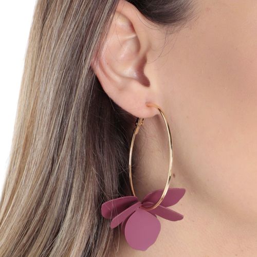 Argollas de flor bicolor para mujer