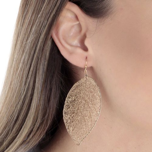 Aretes de hoja dorados para mujer