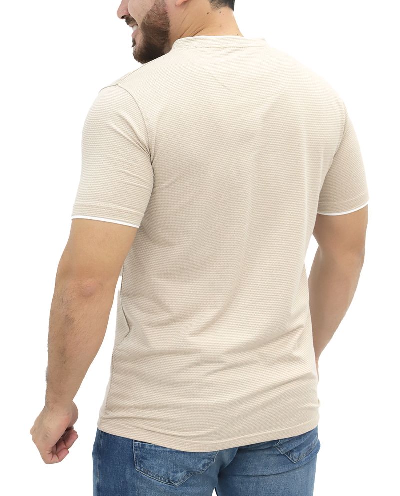 104699057-Camiseta-Denim---Flower-beige-con-textura-para-hombre