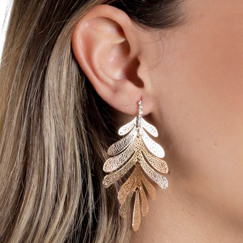 Aretes de hoja dorados para mujer