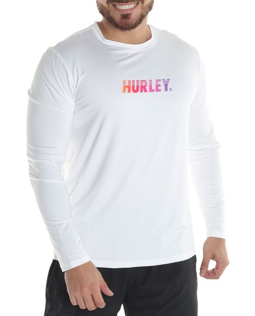 Camiseta de baño Hurley blanca estampada para hombre