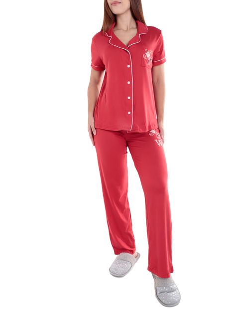 Pijama con pantalón Rachel Roy roja para mujer