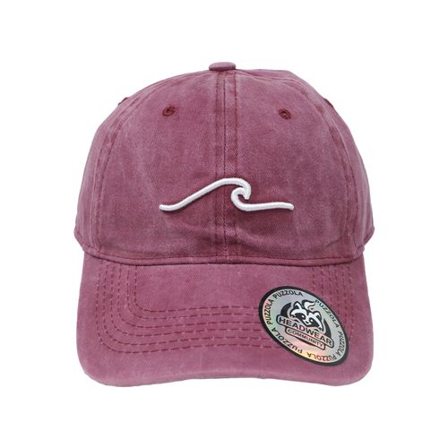 Gorra Puzzola color vino heather con bordado de ola unisex