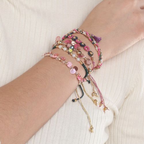 Set de pulseras multicolor 1mm- 11" para mujer