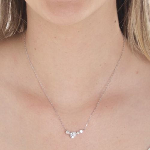 Cadena de plata con dije de plata 1mm- 18" para mujer