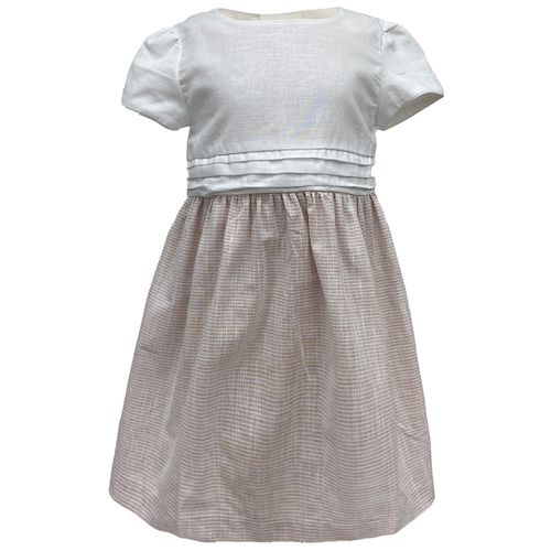 Vestido bicolor a rayas para bebé niña