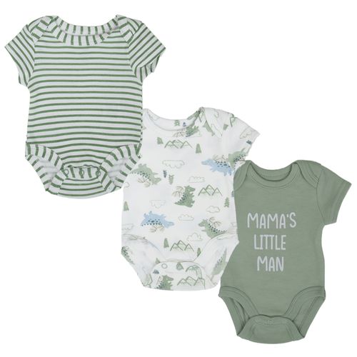 Set de 3 mamelucos multicolor con estampado para bebé niño