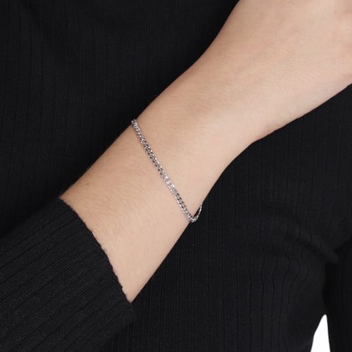 Pulsera de plata en plateado 2mm-10" para mujer