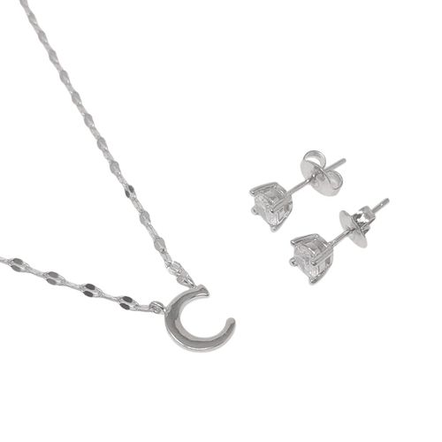 Cadena de plata con dije de letra 1mm- 18" para mujer