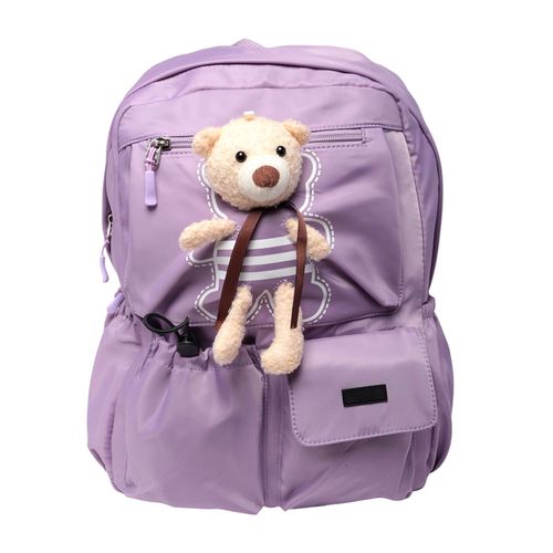 Mochila H&Co morada con oso