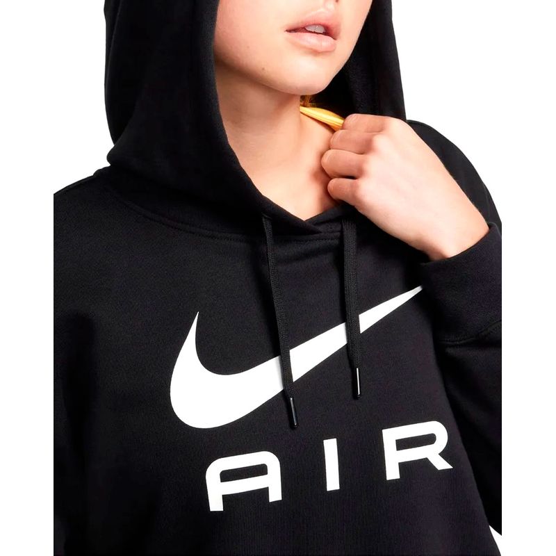 Sueter deportivo Nike crop negro estampado para mujer