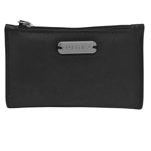 Billetera zip around Nautica color negro para mujer