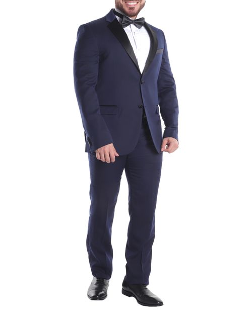 Traje smoking Unexpected slim fit azul navy sólido para hombre