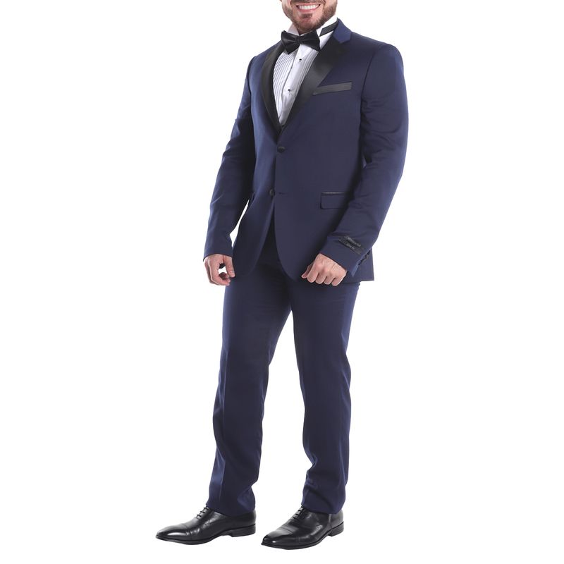 Traje smoking Unexpected slim fit azul navy sólido para hombre