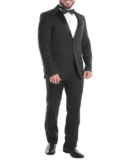 Traje smoking Unexpected slim fit negro sólido para hombre