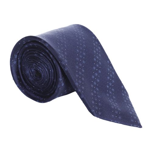 Corbata Zanetti Blue regular fit azul navy texturizada con estampado floral para hombre