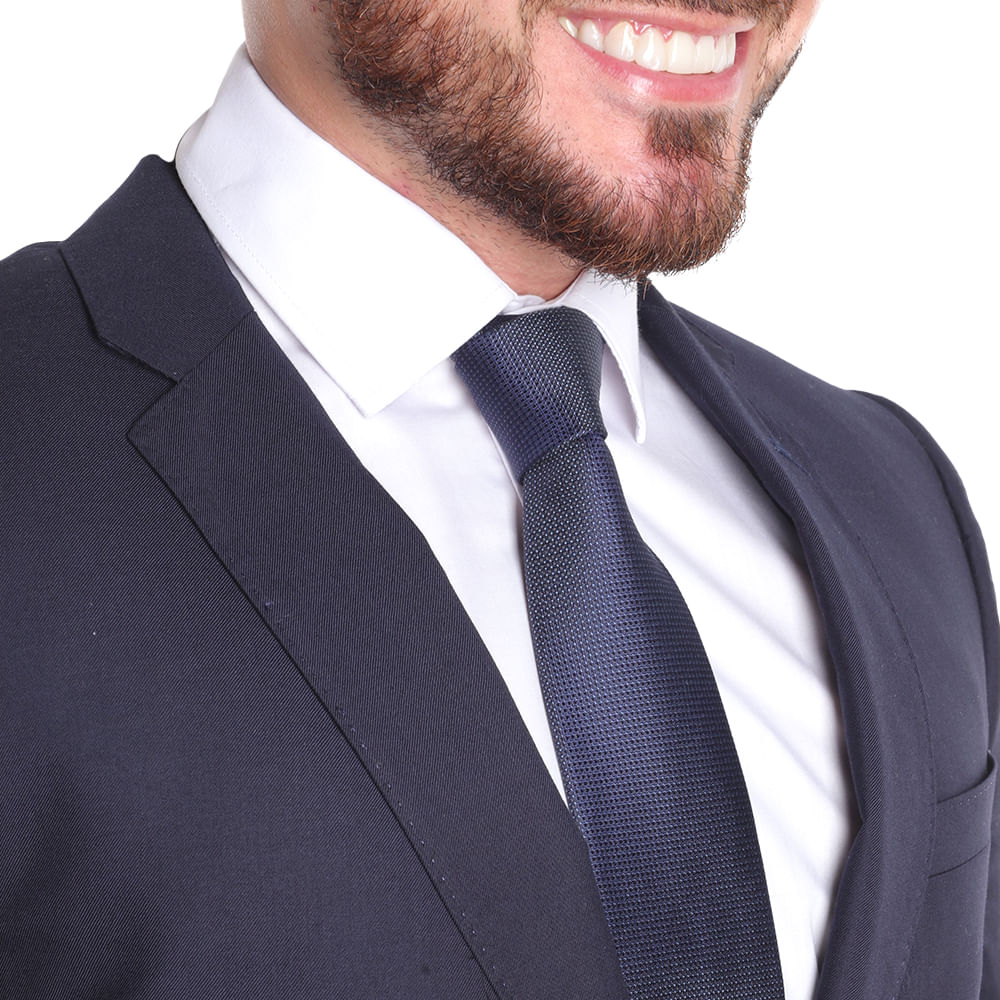 Corbata Zanetti Blue regular fit azul navy texturizada con mini print ...
