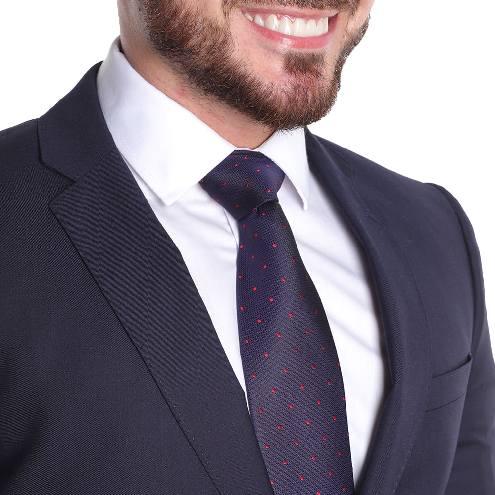 Corbata Zanetti Blue regular fit azul navy texturizada con mini print ...