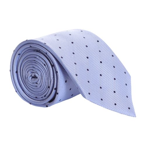 Corbata Zanetti Blue regular fit celeste texturizada con mini print para hombre