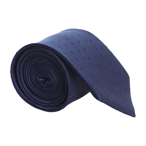 Corbata Zanetti Blue regular fit azul navy texturizada con mini print para hombre
