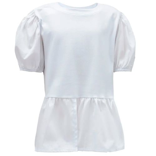 Blusa blanca sólido para niña