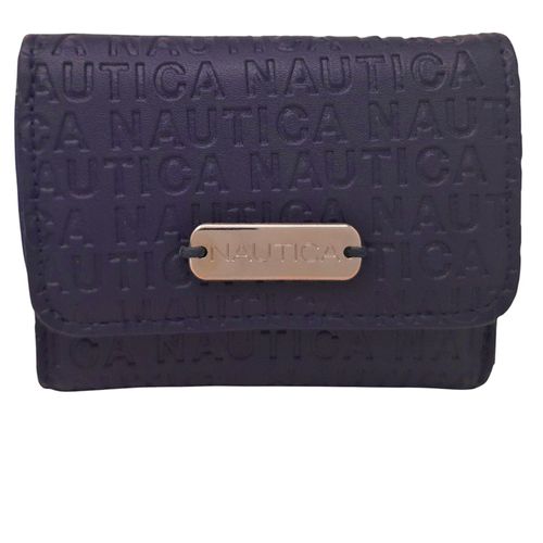 Billetera flap Nautica color azul para mujer